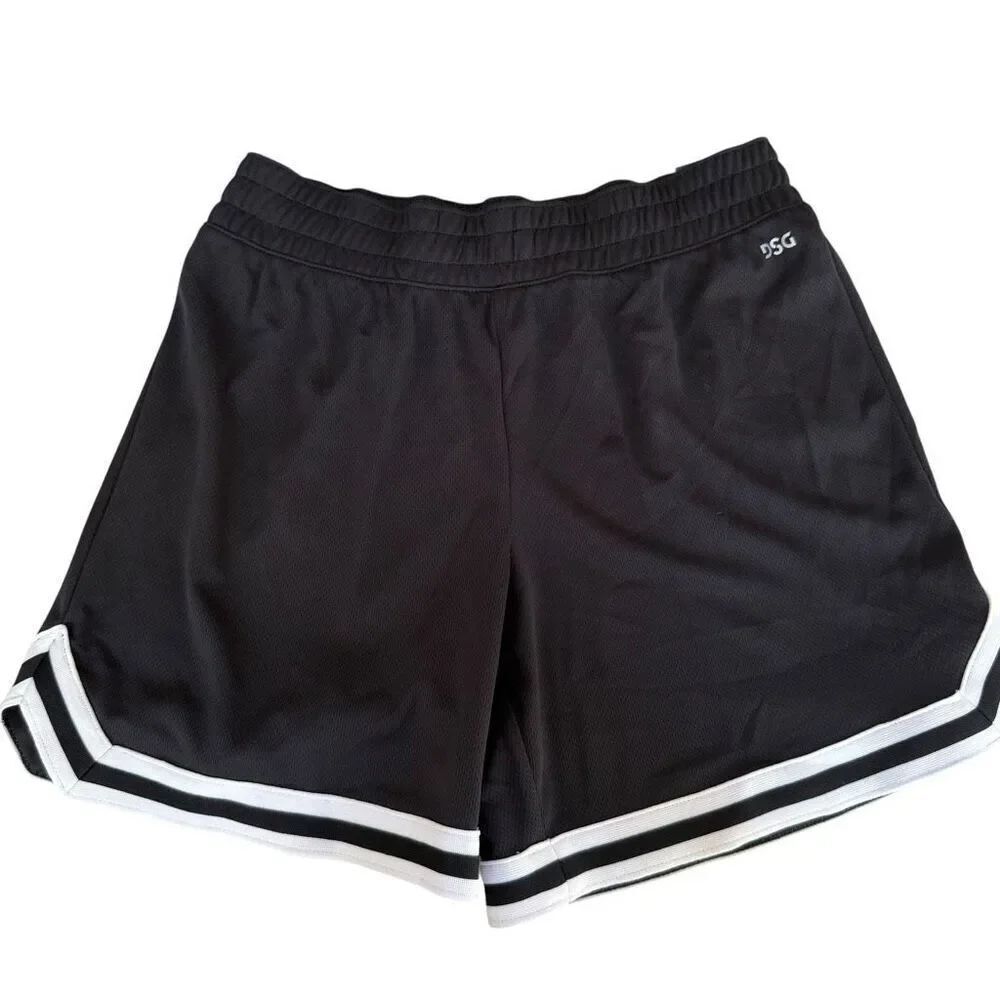 DSG MESH MID-RISE SHORTS GIRLS pure black size L 14 NWT relaxed fit